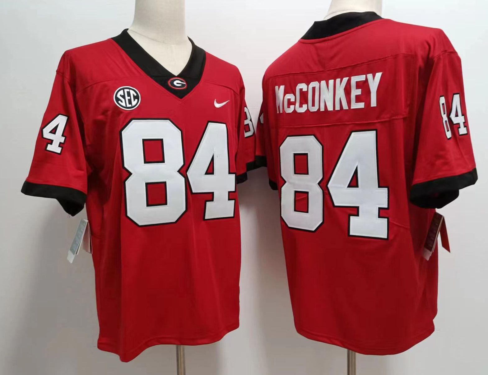 Men Georgia Bulldogs #84 Mcconkey Red Nike 2025 NCAA Jersey->ncaa teams->NCAA Jersey